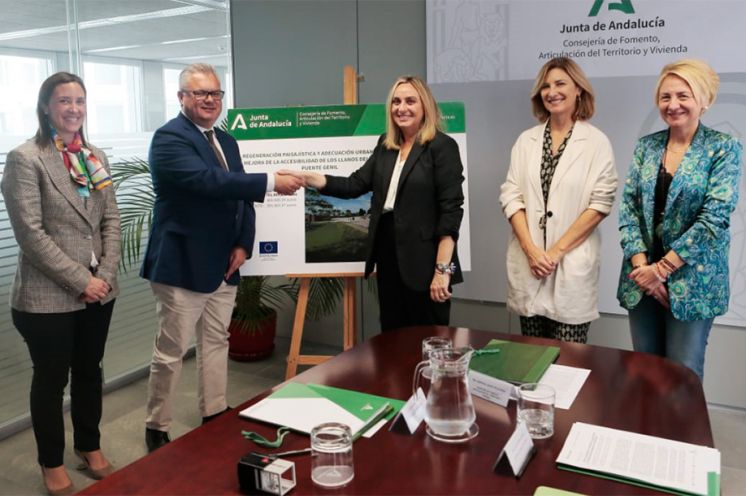 Junta y Ayuntamiento firman el convenio para iniciar las obras del parque fluvial en Miragenil