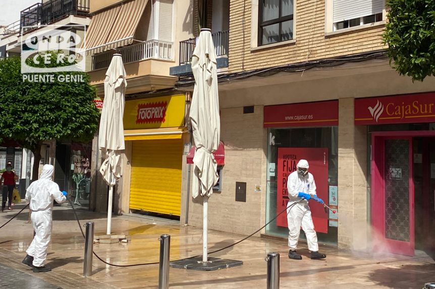 Desinfección en calle Susana Benítez.