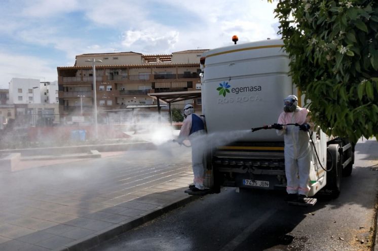 Desinfección de calles.