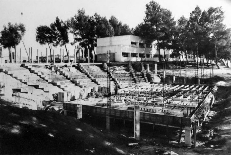 Foto de las obras del Auditorio a finales de los años 80.