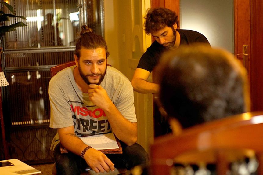 Santiago Cejas durante la grabación del documental.