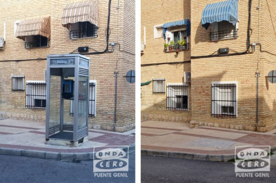 Las últimas cabinas telefónicas desaparecen del paisaje urbano de Puente Genil